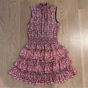 1. State High Neck Tiered Ruffle Mini Dress